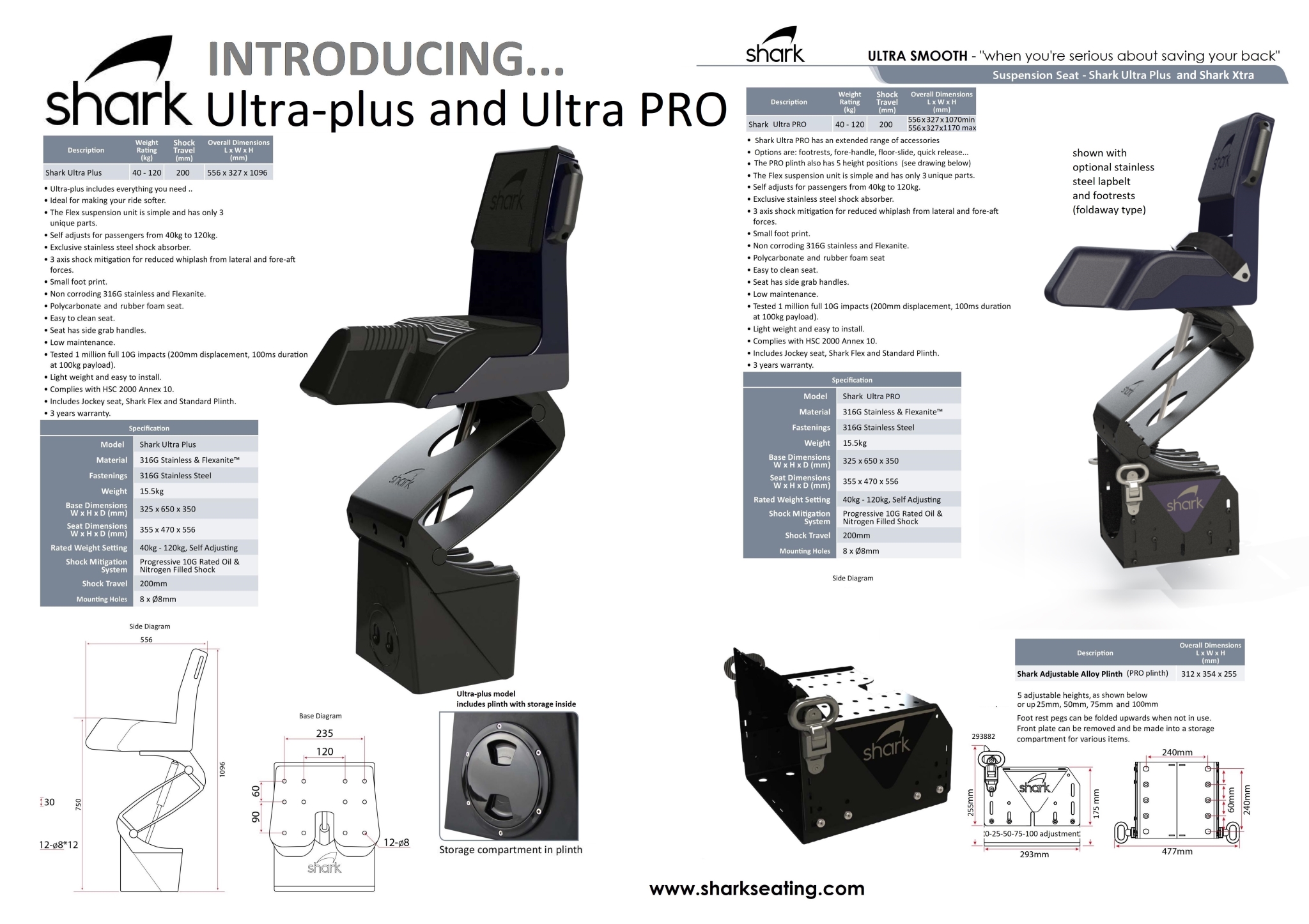 ULTRA jockey suspension boat seat