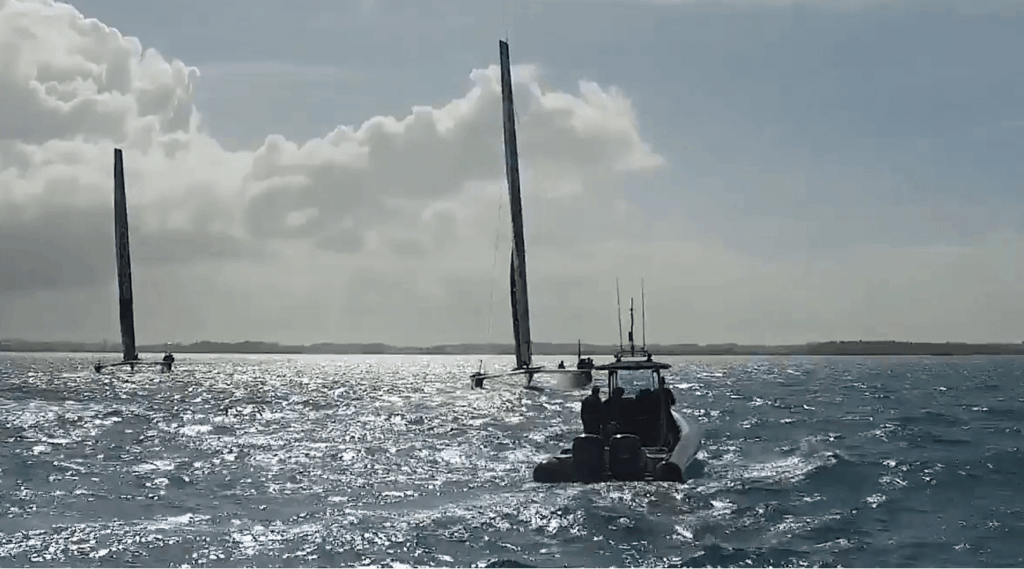 Team Japan chase boat