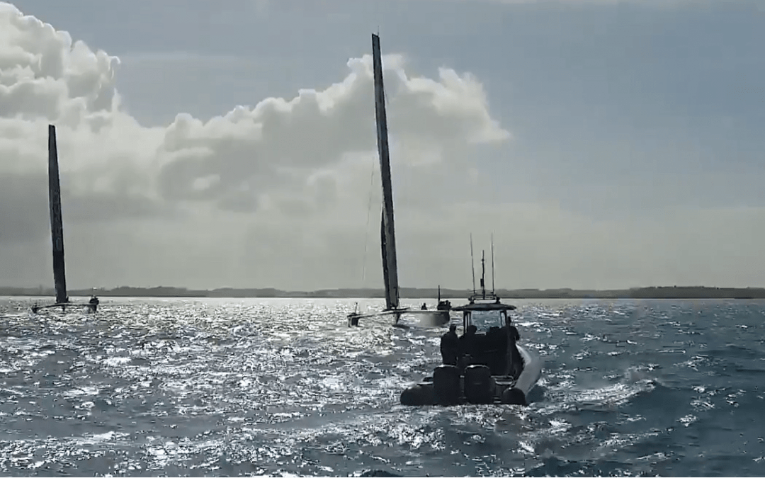 Shark Seats on the Team Japan Chase boats – Americas Cup